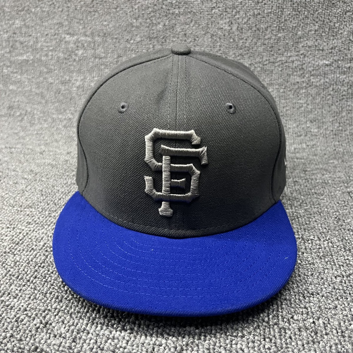 New Era 59FIFTY San Francisco Giants SF Fitted Hat 7 1/2 Graphite Royal Blue