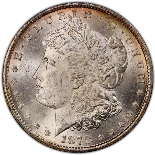 MS62 1878-CC $1 Morgan Silver Dollar, PCGS Trueview - Wonderful coin! Rim Toning