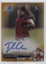 2017 Bowman Chrome Prospect Gold Refractor 46/50 Taylor Clarke #CPA-TC Auto ob9