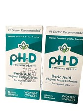 pH-D Feminine Health Support - 600 mg Boric Acid Suppositories -2 Pack