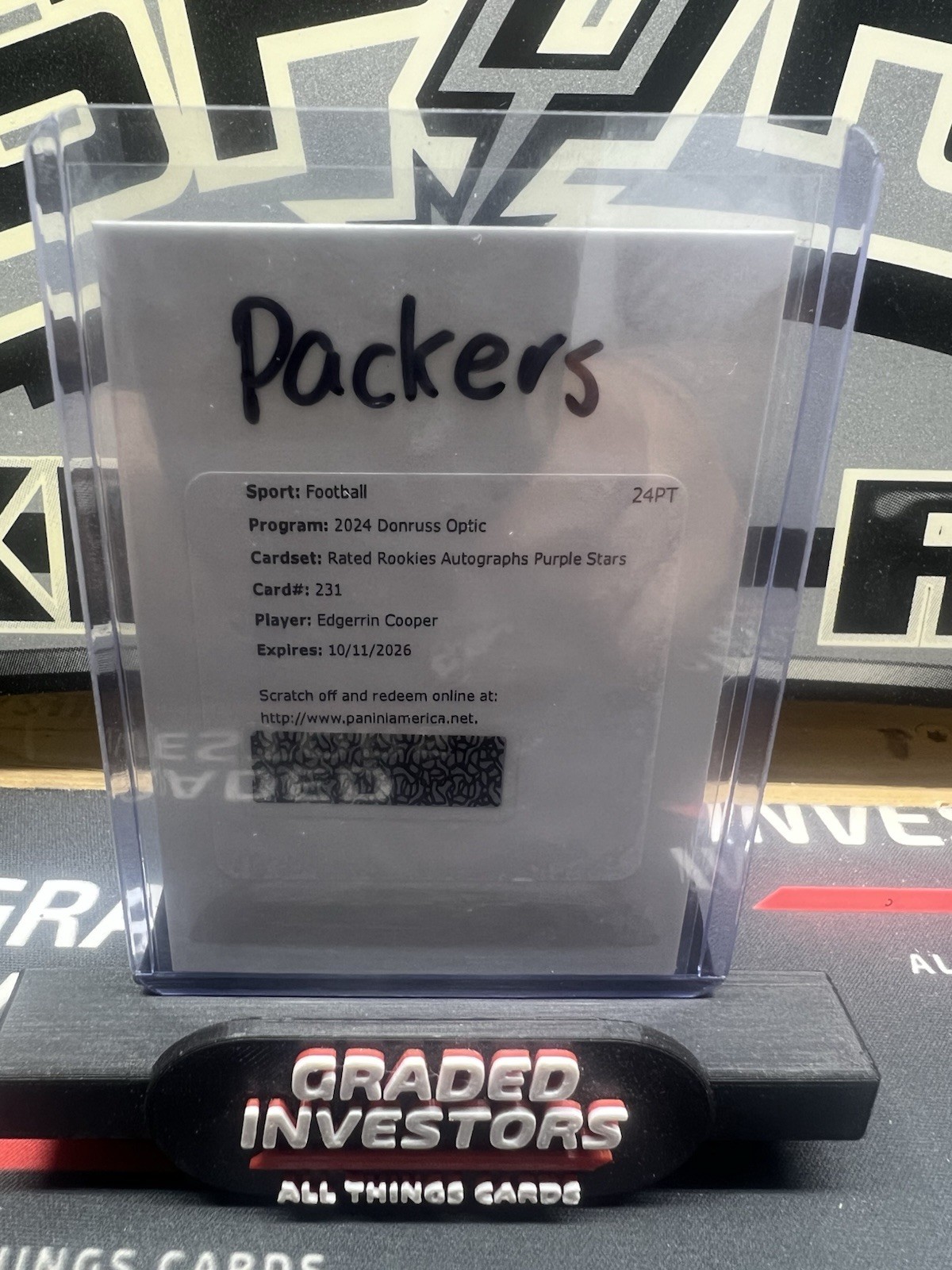 2024 Donruss Optic Edgerrin Cooper Rated Rookie Auto Purple Stars /42