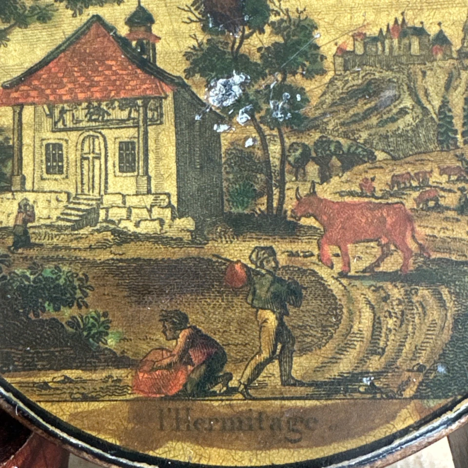 Antique Papier Mache Snuff Patch Box C.1830 L’Hermitage - Image 3 of 4