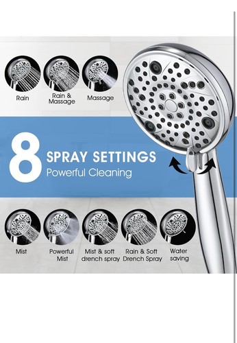 Slip-On Wannenauslauf mit Umsteller Hochdruck 8 Stufen Handbrause Neu - Bild 4 von 11