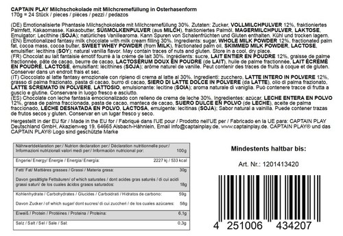 Osterdeko Sparpack 24 Osterhasen aus Schokolade einzeln verpackt 170g CAPTAIN - Bild 4 von 12