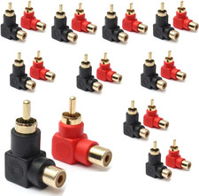 RCA Male to RCA Female Connectors Right Angle Plug Adapters M/F 90 Degree Elbow