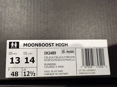 Size 13 - adidas NASA x MoonBoost High Black Clear Brown