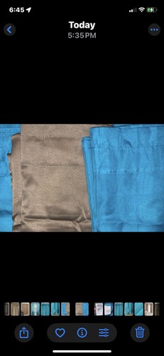 6 MainStays 64” Curtains panels: 2 taupe light filtering & 4 sheer Turquoise. - Picture 11 of 15