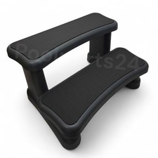 Whirlpool Treppe Schwarz New Generation - 4-teilig Stecksystem - 70cm Rutschfest