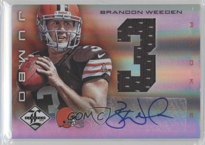 2012 Panini Limited Jersey Numbers Signatures 18/49 Brandon Weeden Auto RC 0f8