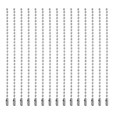 Ball Bead Chains Dog Tag Chain Keychain 4.7 Inch Silver 300 Pcs