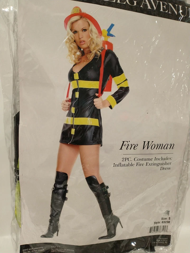 Disfraz Leg Avenue Mujer Fuego 83230 Negro/Amarillo Pequeño Incluido Vestido Solo Foto 2 de 4