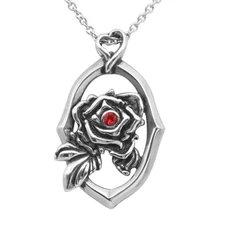 Elegant Controse Framed Rose Necklace with Swarovski Crystal - Perfect Romantic