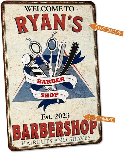 Chico Creek Signs Barber Shop Sign, Barbershop Sign, Salon Decor, 8"x12", Alumin - Picture 7 of 60