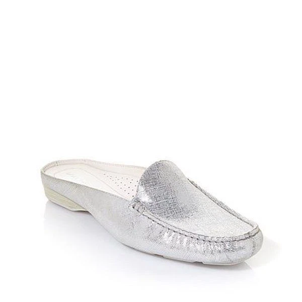 $188.88 Donald J. Pliner Lovage Espuma Vintage Cuero Metálico Mocasín Mula 8.5