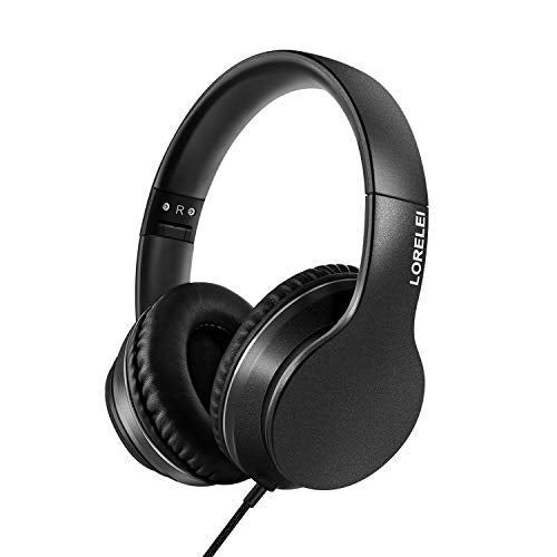 LORELEI X6 Over-Ear Headphones with Microphone, Lightweight Foldable  Portable