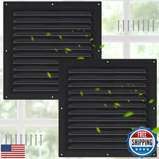 Yaocom 2 Pcs Aluminum Attic Vents 10" x 10" Metal Gable Wall Mesh Shed Vent w