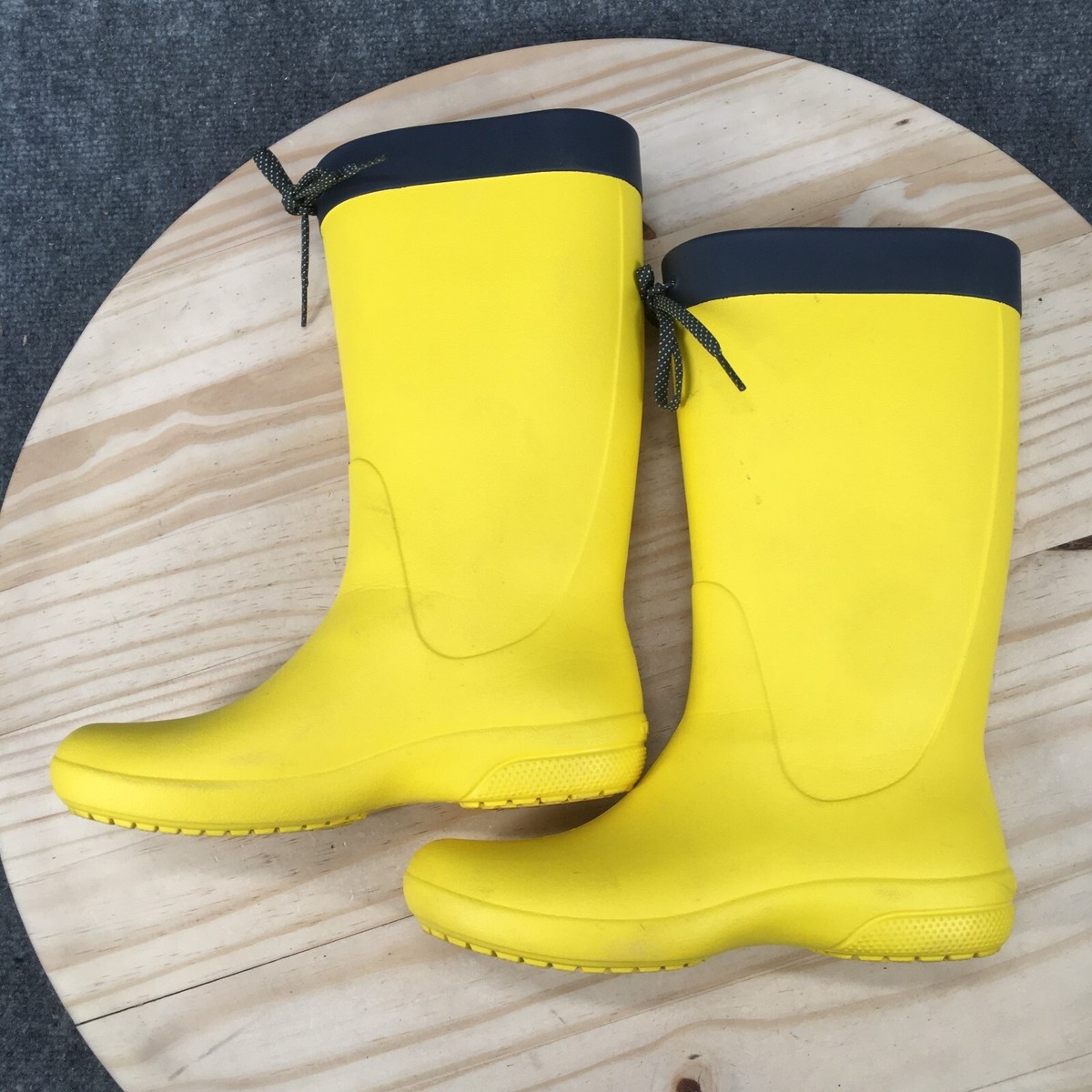 Crocs Boots Womens 6 Freesail Pull On Rain Boot 203541 Yellow
