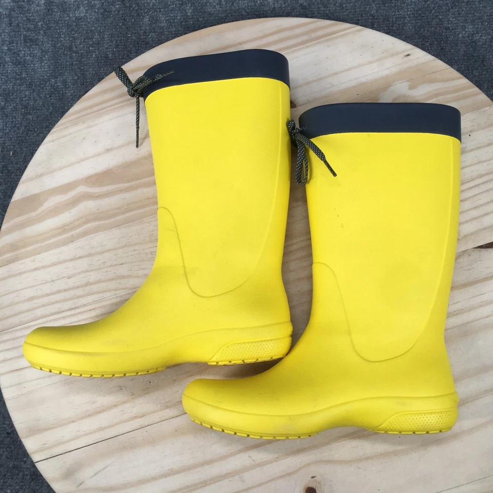 Crocs Botas Femininas 6 Freesail Pull On Bota de Chuva 203541 Sapatilhas de Borracha Amarela - Imagem 2 de 4