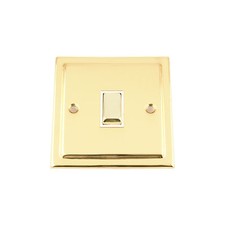 10 Amp Single Light Switch 1 Gang 2 Way Polished Brass (Gold Effect) Victorian