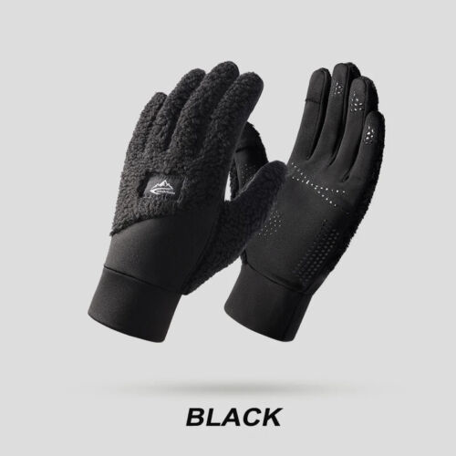 Winter Fleece Thermal Motorrad Thermal Warm Handschuhe Polar Teddy Samt Fäustlin - Bild 13 von 17
