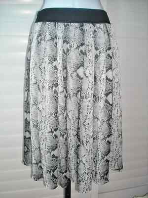 White House Black Market Chiffon Smocked Snake Print Boot Skirt Size 6 NWT