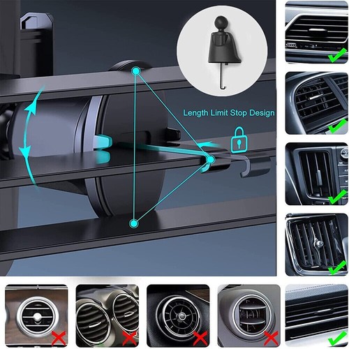 360° Universal Air Vent Mobile Phone Holder In Car Stand Cradle Mount GPS iPhone - Picture 7 of 12