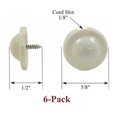 Roller Window Shade CREAM Higbee Screw Buttons (6-Pack)