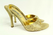 Vero Cuoio Women's Beige Suede Crystal Shoes Size 36 Made In Italy