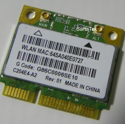 Atheros QCWB335 802.11n Wireless bluetooth 4 PCIe Half OEM Toshiba G86C0006SE10