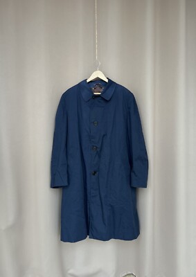 Vintage Aquascutum Aqua 5 Trench Men's Size 46 Navy Rain Coat With