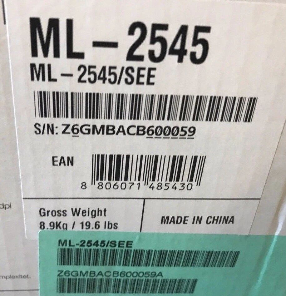 Samsung ML-2545 A4 Mono Laser Printer ML-2545/SEE - Image 3 of 3