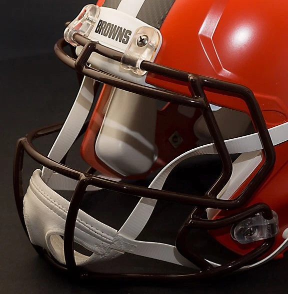 Máscara facial/protetor facial capacete de futebol CLEVELAND BROWNS Riddell Speed CU-S2BD-SW - Imagem 2 de 4