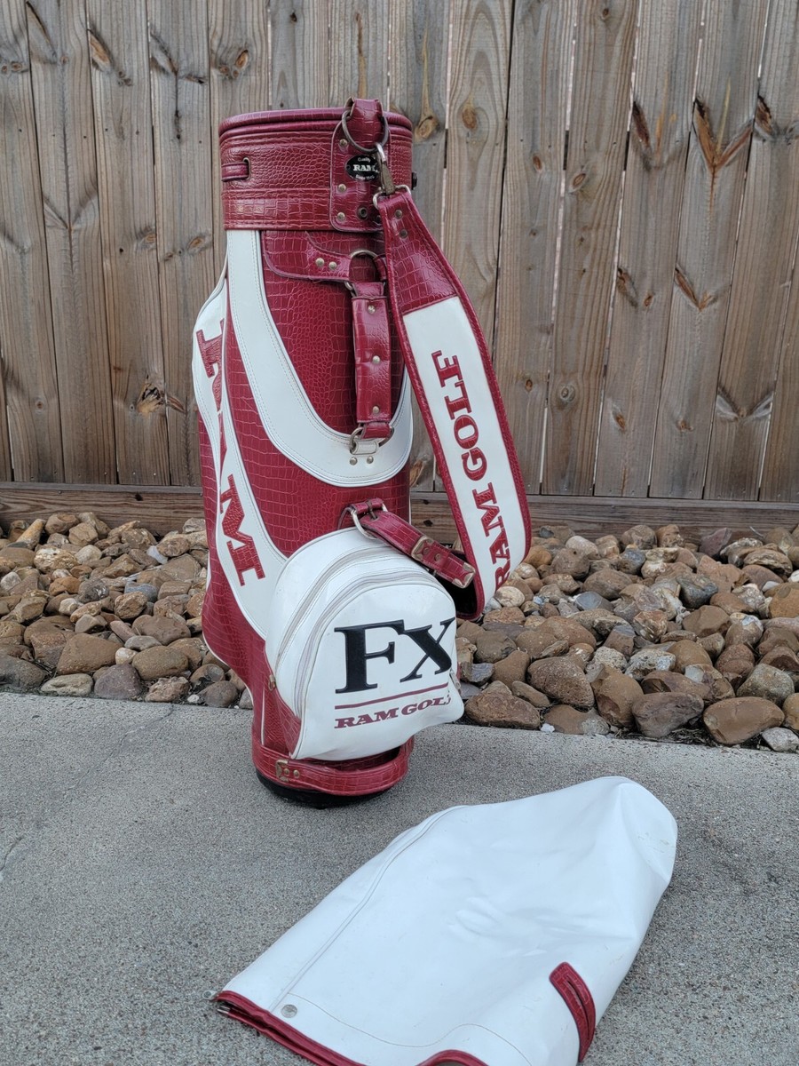 Vintage RAM FX GOLF Staff Leather Bag w/Strap 3-Dividers w/Cover