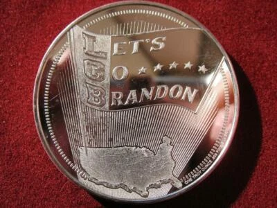 1-OZ.999 SILVER COIN LET'S GO BRANDON FJB TRUMP KEEP AMERICA GREAT +GOLD