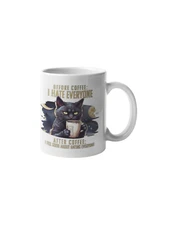 Cat Hate Funny Coffee Mug People Grumpy Drink Know Things 11oz Black Morning