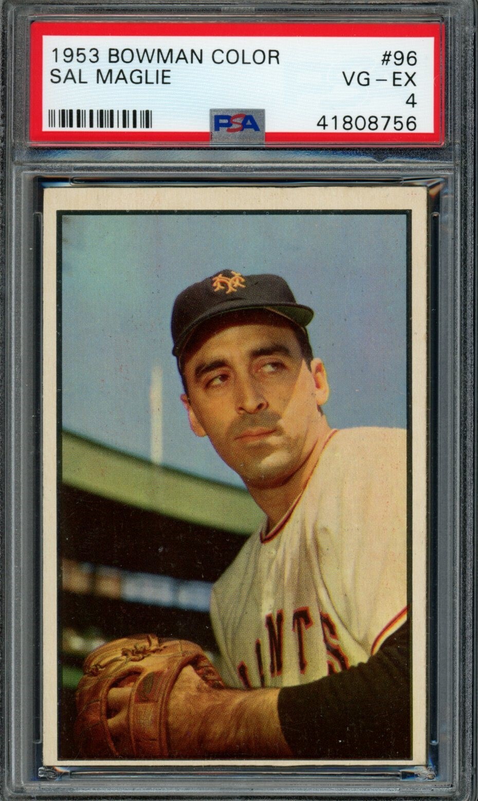 1953 Bowman Color #96 Sal Maglie PSA 4