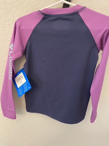 Columbia Kids' Sandy Shores Long Sleeve Sunguard Youth 4T Navy/Purple - Picture 5 of 9