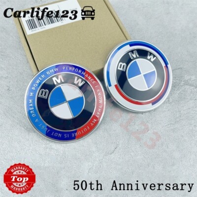Red Front Hood Rear Trunk Badge for BMW 50th Anniversary Limited Edition Emblem