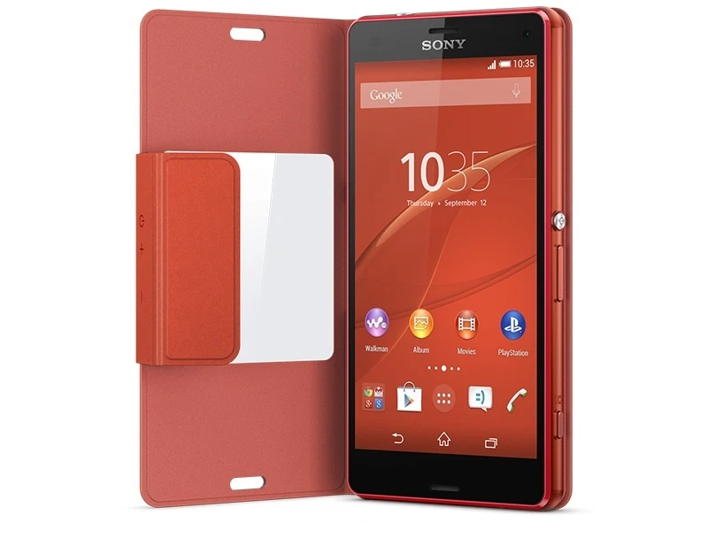 GENUINE SONY XPERIA Z3 COMPACT SCR26 STYLE COVER WINDOW VIEW CASE | ORANGE - Image 3 of 3