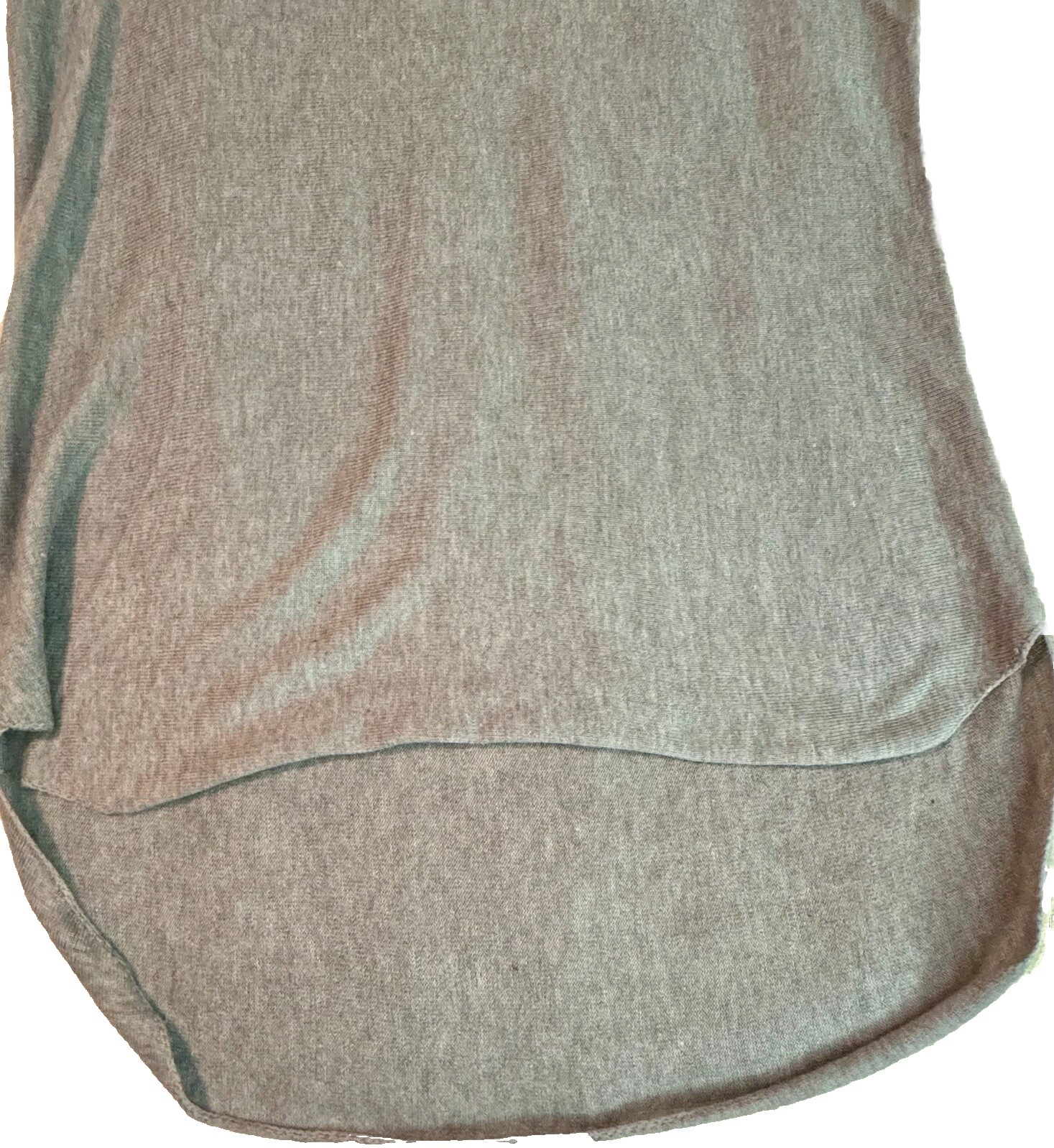 JOAN VASS STUDIO Size (L)  Cashmere Blend Tunic Sweater Heather Gray Back Zipper