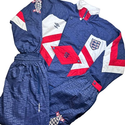 England vintage Trainingsanzug Gr. L 1990-92 Umbro Tracksuit England vintage Trainingsanzug Gr. L 1990-92 Umbro Tracksuit