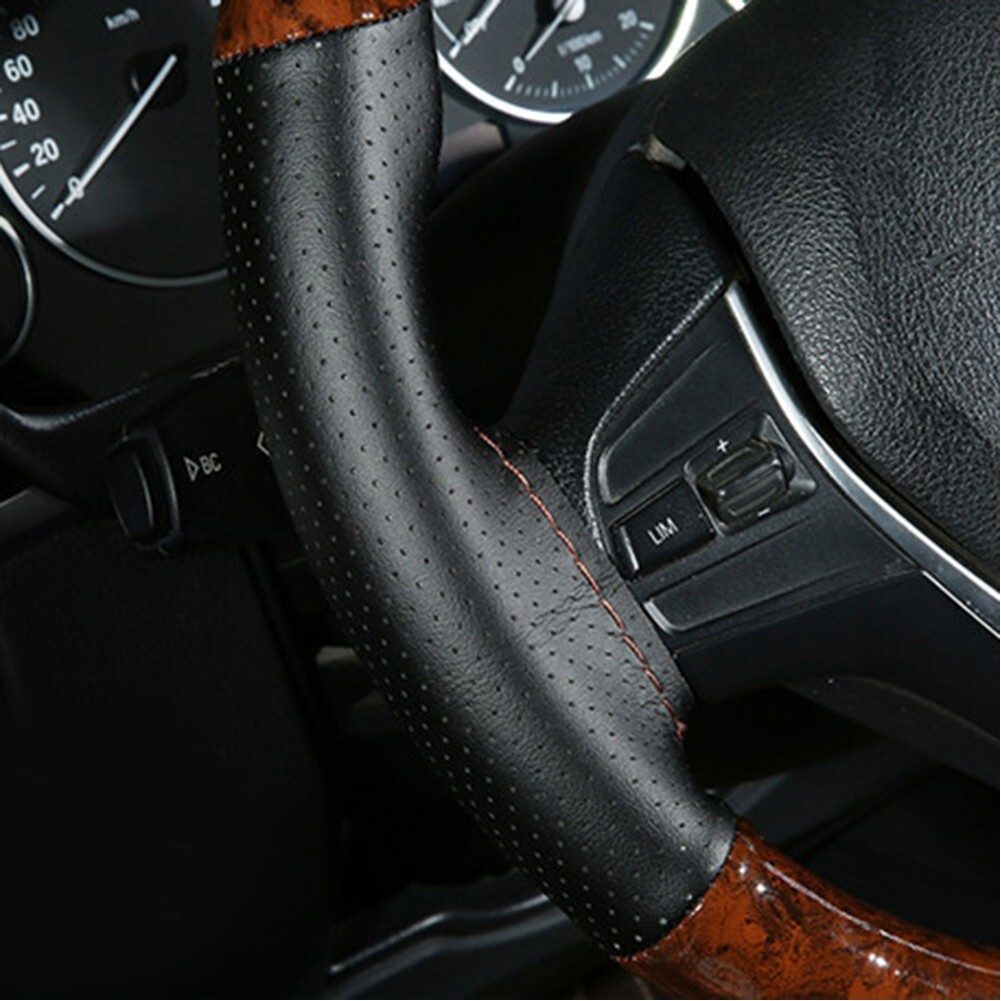 With Needles And Thread Steering wheel cover Fit 3738cm Peach Wood