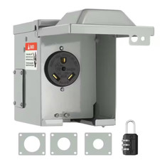 RV Power Outlet Box Indoor/Outdoor 30 Amp 125-Volt/250-Volt Receptacle Panel NEM