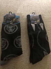 2 Pack Black Panther Marvel Socks T  challa Wakanda Forever NWT 9-12