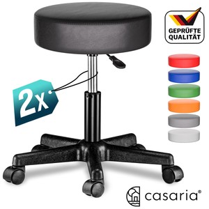 Bürostuhl Rollen Barberpub Rollhocker Sattelhocker Höhenverstellbar, Bürohocker Mit Rollen H110BK Sessel Mit Hocker