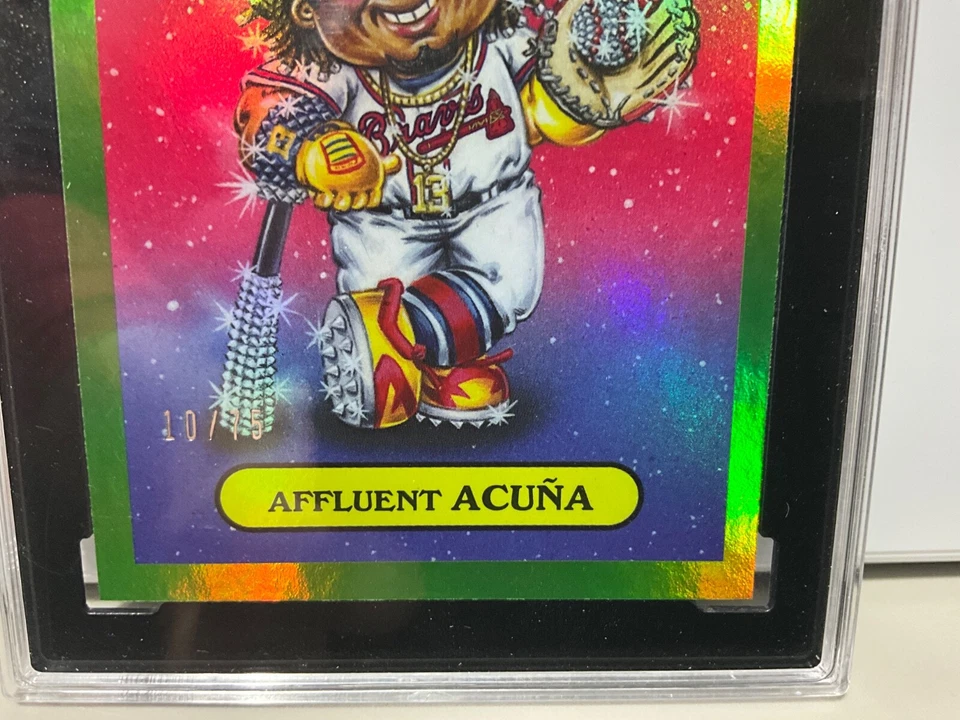 🔥🔥⚾️🔥🔥 2023 Topps GPK X MLB GREEN FOIL /75 AFFLUENT ACUNA #9B (series 3) - Image 2 of 3