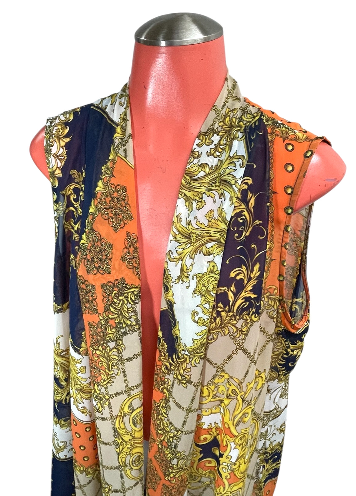 SUSAN GRAVER designer patchwork sheer chiffon ope… - image 2