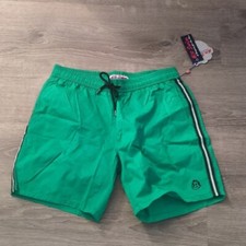 Mr. Swim solid with side tape green swim trunks size medium