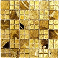 Glasmosaik Kombination Desert Gold Fliesenspiegel Wand 88-8DSG | 10 Mosaikmatten