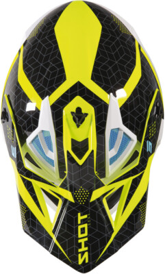 CASCO HELMET FIBRA MOTO CROSS SHOT LITE CORE GIALLO FLUO NERO